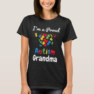 Autism-Im A Proud Autism Grandma Mother Mum Heart T-Shirt