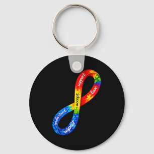 Autism infinity ribbon design a neurodiversity key ring