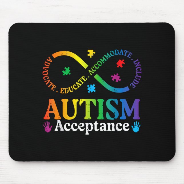 Autism Infinity Sign ASD Awareness Acceptance Men Mouse Mat (Front)