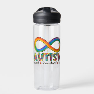 Autism Infinity Symbol Accept, Understand, Love Water Bottle