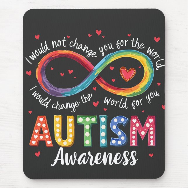 Autism Infinity Symbol Autism Awareness Month  Mouse Mat (Front)