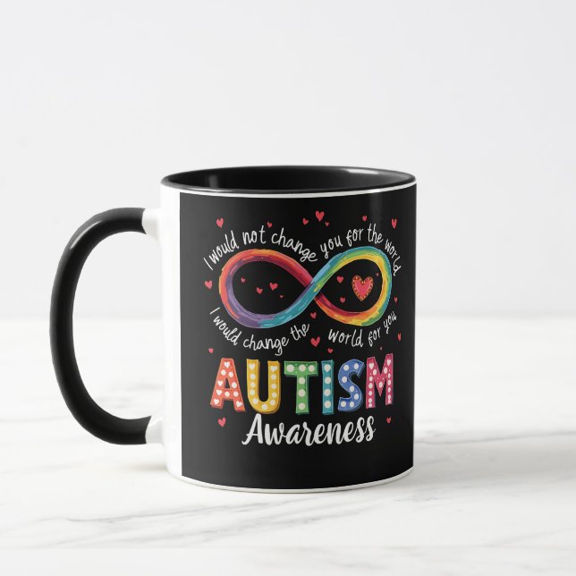 Autism Infinity Symbol Autism Awareness Month  Mug (Left)