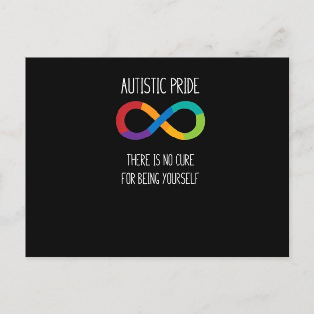 Autism Infinity Symbol Neurodiversity T Shirt Announcement Postcard (Front)