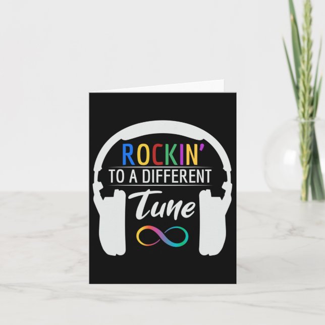 Autism Infinity Symbol Rockin To A Different Tune  Card (Front)