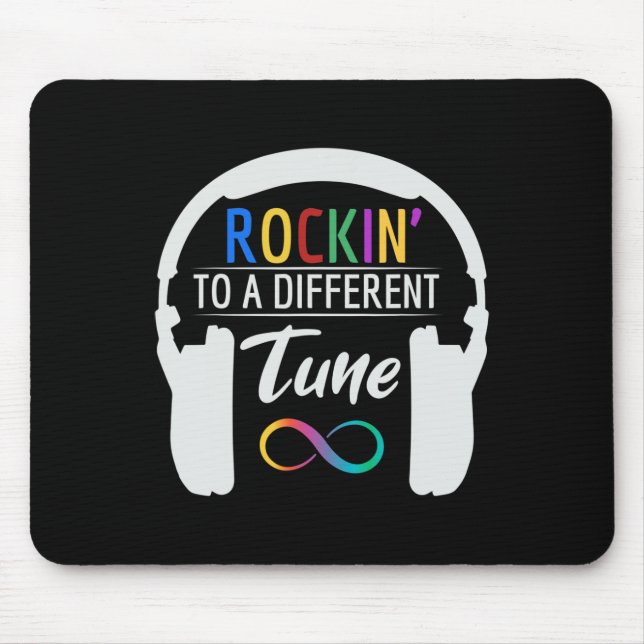 Autism Infinity Symbol Rockin To A Different Tune  Mouse Mat (Front)