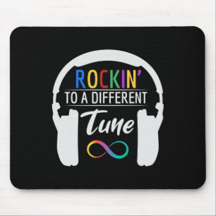 Autism Infinity Symbol Rockin To A Different Tune Mouse Mat