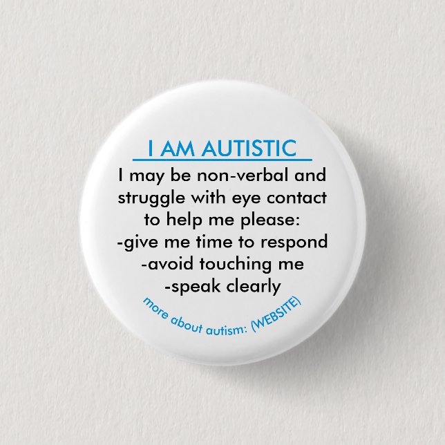Autism information badge (Front)