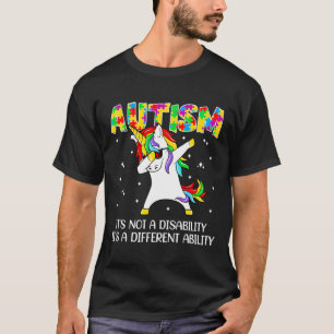 Autism Is Different Ability Unicorn Dabbing T-Shirt