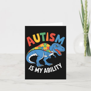 Autism Is My Ability Dinosaur Puzzle Design  Card