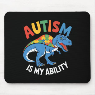 Autism Is My Ability Dinosaur Puzzle Design Mouse Mat