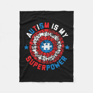 Autism Is My Superpower Autism Awareness Autistic Fleece Blanket
