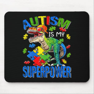 Autism Is My Superpower Autism Awareness Dinosaur Mouse Mat