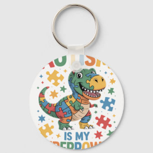 Autism is my Superpower Autism Awareness T-Rex Din Key Ring