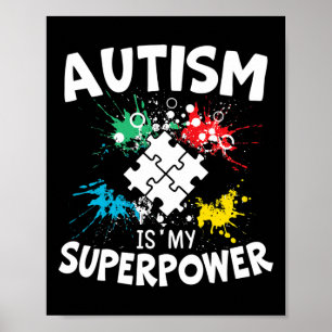 Autism Is My Superpower Autist Asd Disorder Autism Poster