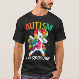 Autism Is My Superpower Dabbing Unicorn T-Shirt