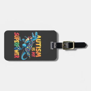 Autism Is My Superpower Dinosaur Autism Awareness Luggage Tag