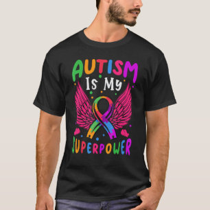 Autism Is My Superpower Puzzle Ribbon Wings T-Shirt