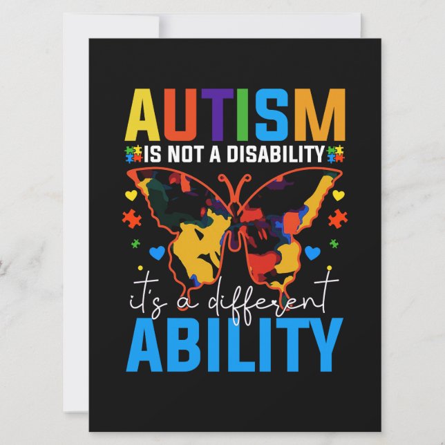 Autism Is Not A Disability It Is A Different Card (Front)