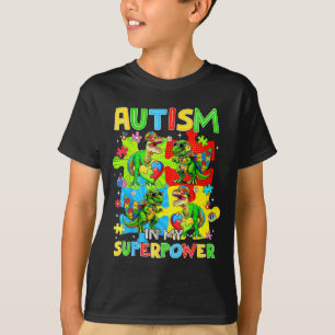 Autism is superpower dinosaur t rex autism T-Shirt