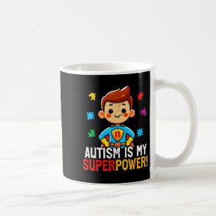 Autism is superpower superhero asd awareness boys coffee mug