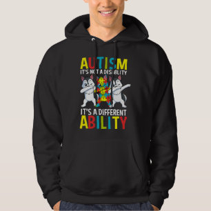 Autism It A Different Ability Dabbing Siberian Hus Hoodie