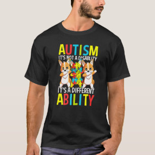 Autism Its A Different Ability Dabbing Corgi Dog T-Shirt
