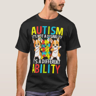 Autism Its A Different Ability Dabbing Corgi Dog T-Shirt