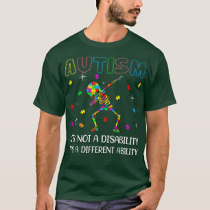 Autism It's A Different Ability Dabbing Skeleton P T-Shirt