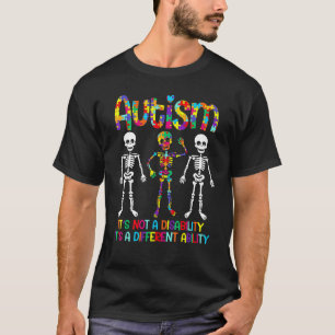 Autism It's A Different Ability Dabbing Skeleton T-Shirt