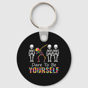 Autism It's A Different Ability Fun Dabbing Skelet Key Ring