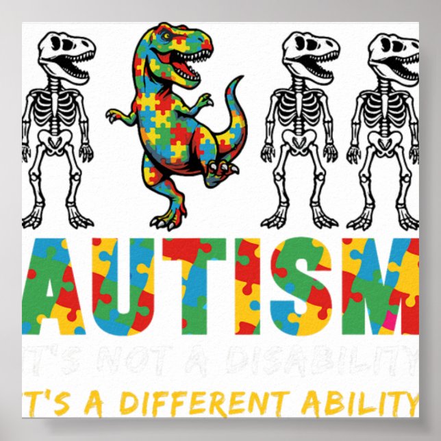 Autism Its Not A Disability Its A Different Abilit Poster (Front)