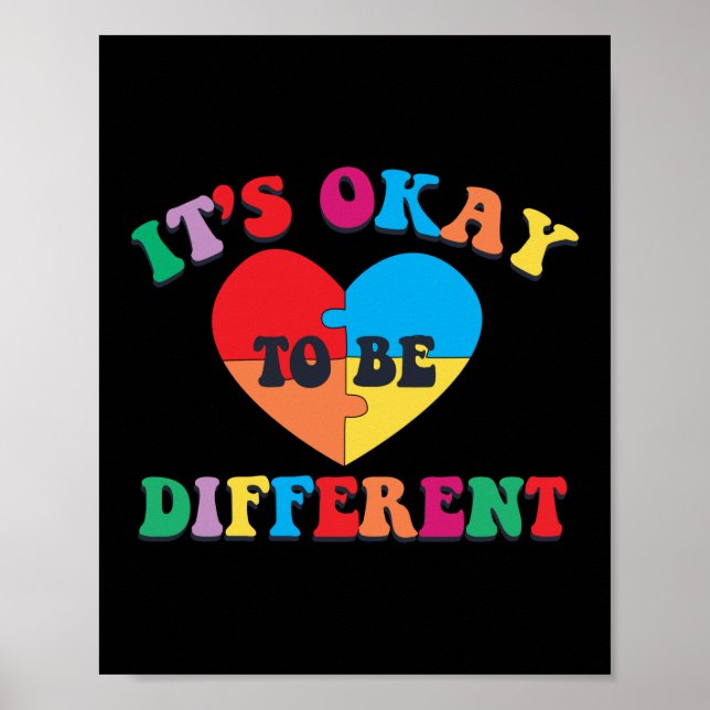 Autism It's Okay To Be Different Awareness Puzzle Poster (Front)