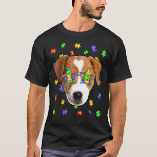 Autism Jack Russell Terrier Dog Puzzle Sunglasses T-Shirt
