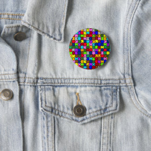 Autism jigsaw 6 cm round badge