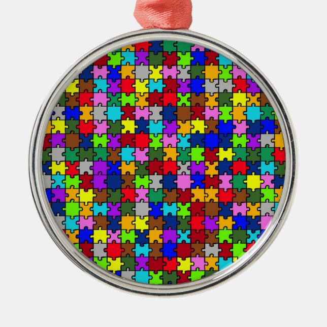 Autism jigsaw metal tree decoration (Front)