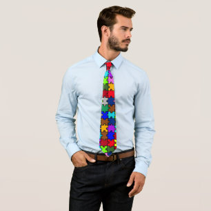 Autism jigsaw tie