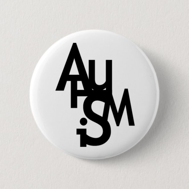 Autism (Jumbled Letters) 6 Cm Round Badge (Front)