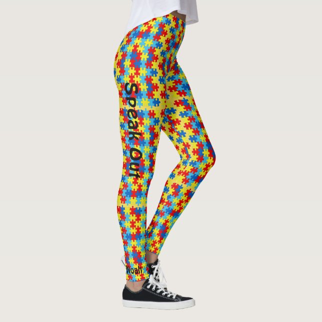 Autism Leggings Puzzle Yoga exercise Pants (Right)