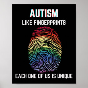 Autism Like Fingerprints We Are All Unique Accepta Poster