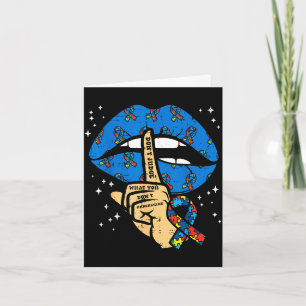 Autism lip dont judge asd ribbon awareness support card