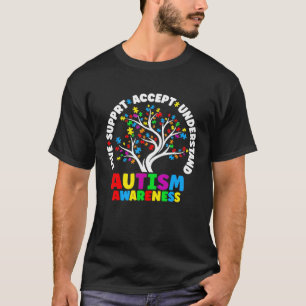 Autism Love Accept Support Autistic Autism Awaren T-Shirt