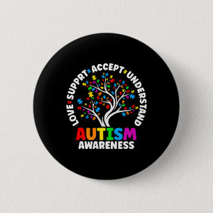 Autism Love Accept Support Autistic Autism Awarene 6 Cm Round Badge