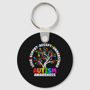Autism Love Accept Support Autistic Autism Awarene Key Ring
