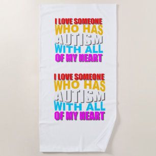 autism love beach towel