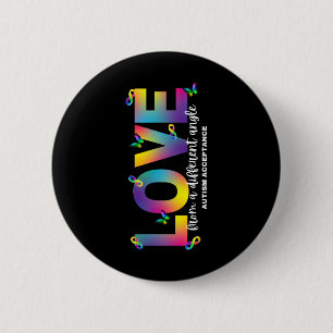Autism Love From A Different Angle Acceptance Rain 6 Cm Round Badge