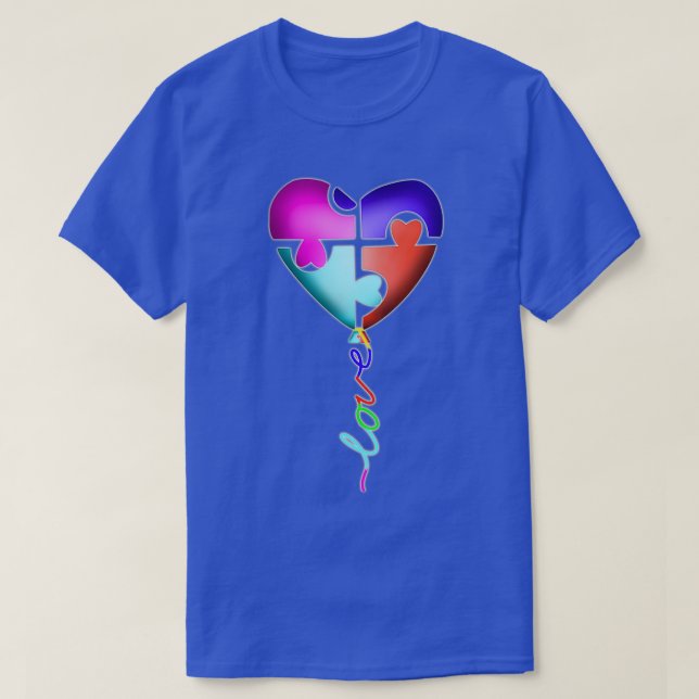 Autism love puzzle heart T-Shirt (Design Front)