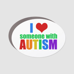 Autism Love Rainbow Family Support Colourful Cute Car Magnet