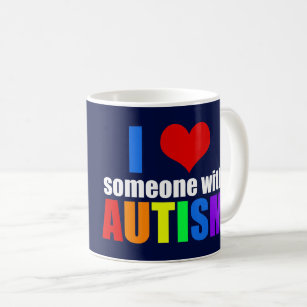 Autism Love Rainbow Family Support Colourful Cute Coffee Mug