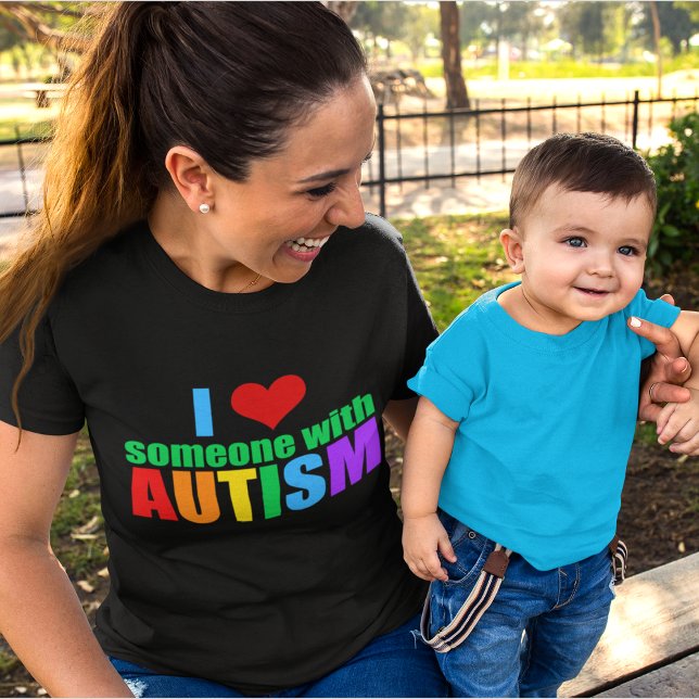 Autism Love Rainbow Family Support Colourful Cute T-Shirt (Creator Uploaded)