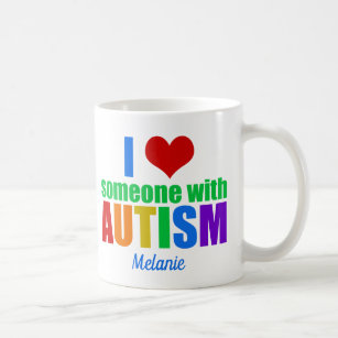 Autism Love Rainbow Pretty Personalised Coffee Mug